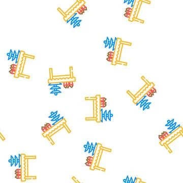 Dessert table buffet vector seamless pattern Stock Illustration
