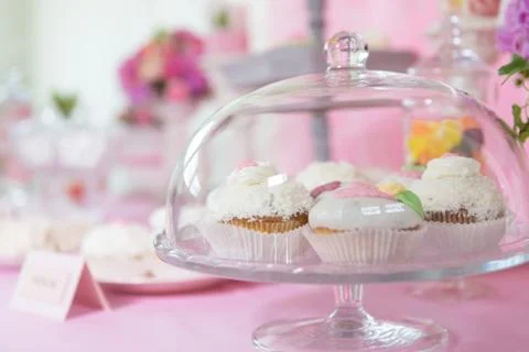 Dessert table cakes muffin Stock Photos