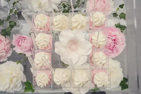 Dessert table. Dessert table for a wedding party.  Stock Photos