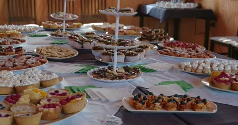 Dessert in a table, Raw. 4k Stock-Footage 140335381