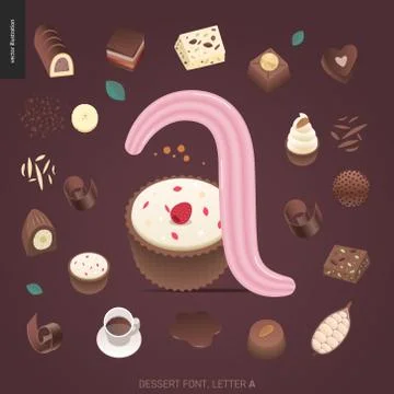 Dessert temptation font Stock Illustration