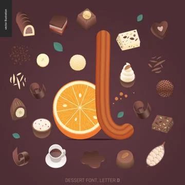 Dessert temptation font Stock Illustration