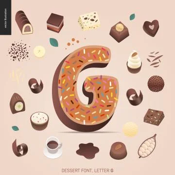Dessert temptation font Stock Illustration