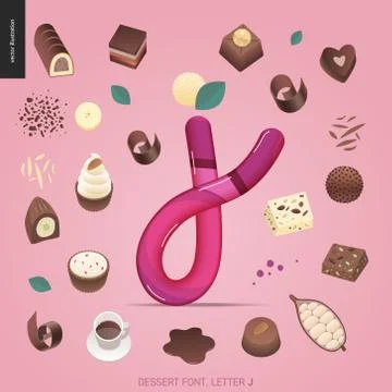 Dessert temptation font Stock Illustration