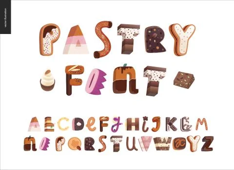Dessert temptation font Illustrazione stock