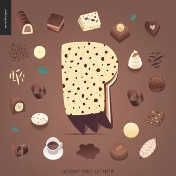 Dessert temptation font Stock Illustration