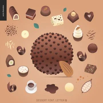 Dessert temptation font Stock Illustration