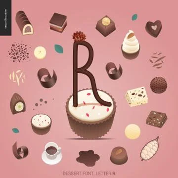 Dessert temptation font Stock Illustration