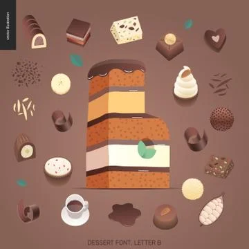 Dessert temptation font Stock Illustration