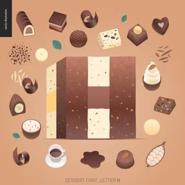 Dessert temptation font Stock Illustration