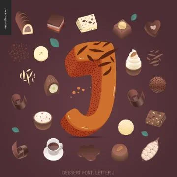 Dessert temptation font Stock Illustration