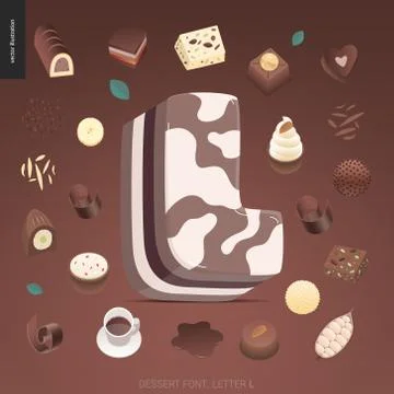 Dessert temptation font Illustrazione stock