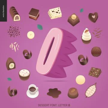 Dessert temptation font Stock Illustration