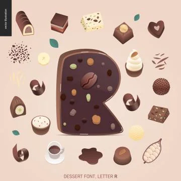 Dessert temptation font Stock Illustration