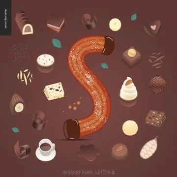 Dessert temptation font Illustrazione stock