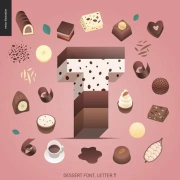 Dessert temptation font Stock Illustration