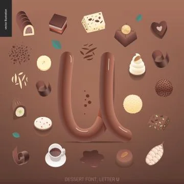 Dessert temptation font Stock Illustration