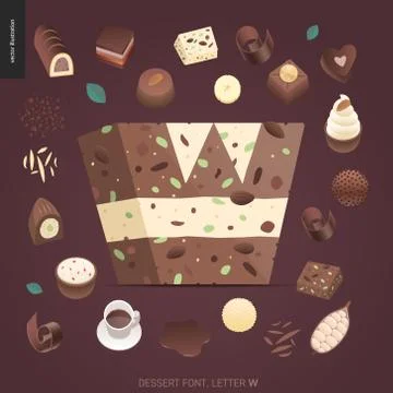 Dessert temptation font Stock Illustration