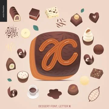 Dessert temptation font Stock Illustration