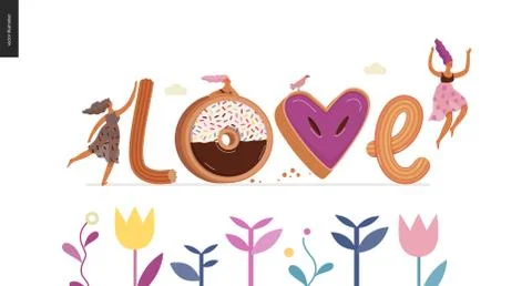 Dessert temptation font Stock Illustration