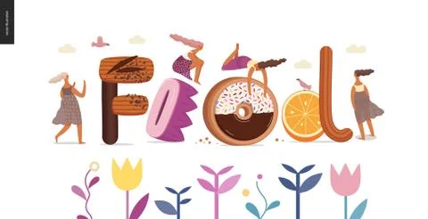 Dessert temptation font Illustrazione stock
