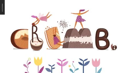 Dessert temptation font Stock Illustration