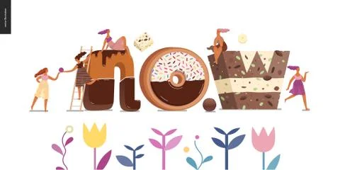 Dessert temptation font Stock Illustration