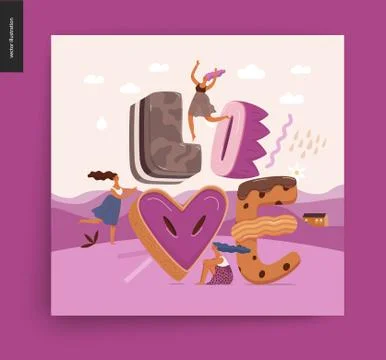Dessert temptation font Stock Illustration