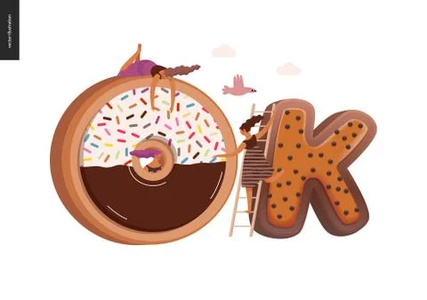 Dessert temptation font Stock Illustration