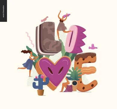 Dessert temptation font Stock Illustration