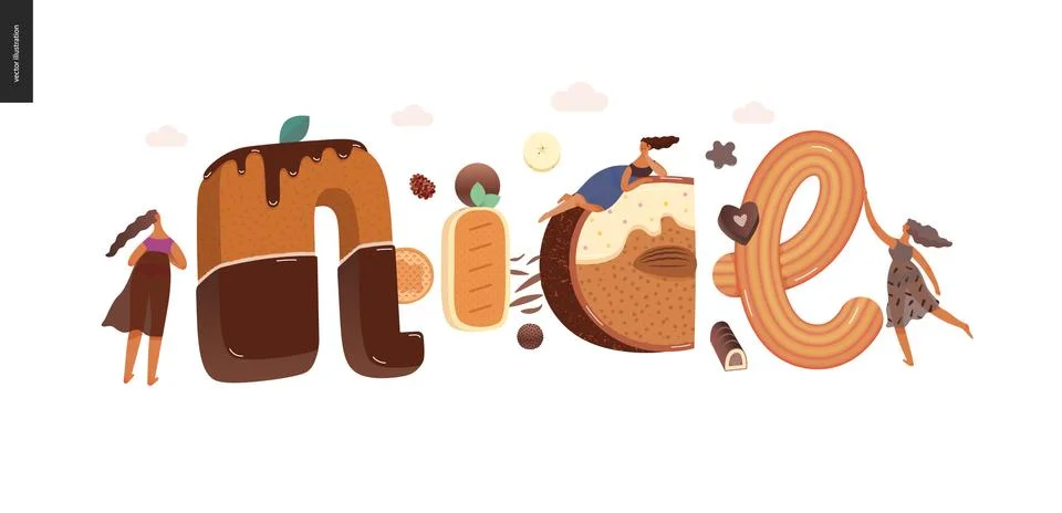 Dessert temptation font Illustrazione stock