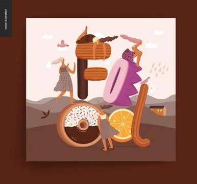 Dessert temptation font Stock Illustration