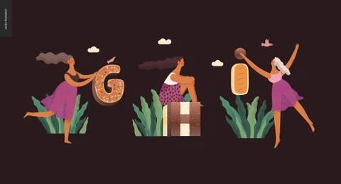 Dessert temptation font Stock Illustration