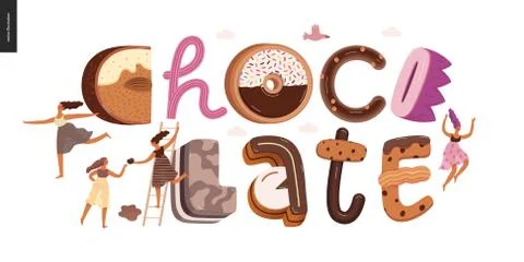 Dessert temptation font Stock Illustration