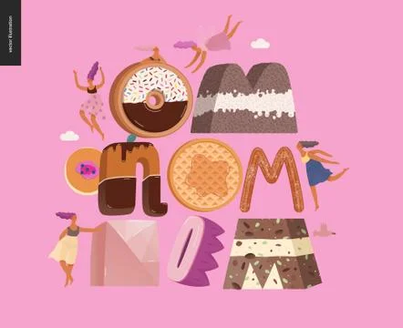 Dessert temptation font Illustrazione stock