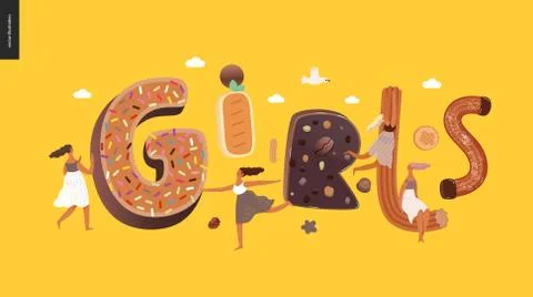 Dessert temptation font Stock Illustration