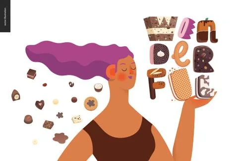 Dessert temptation font Stock Illustration