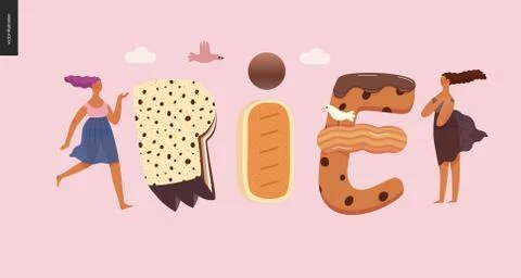 Dessert temptation font Stock Illustration
