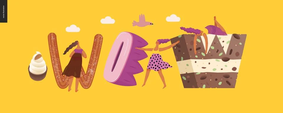 Dessert temptation font Stock Illustration