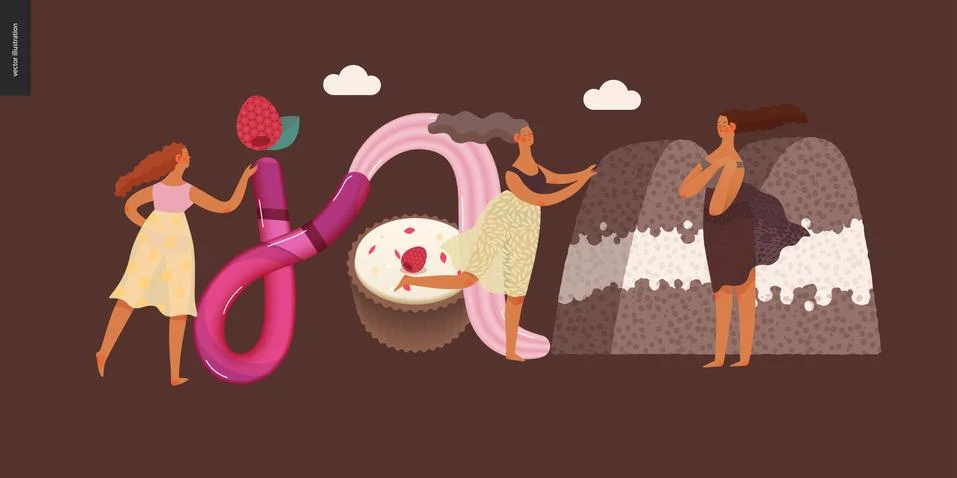Dessert temptation font Stock Illustration