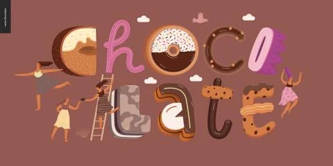 Dessert temptation font Stock Illustration