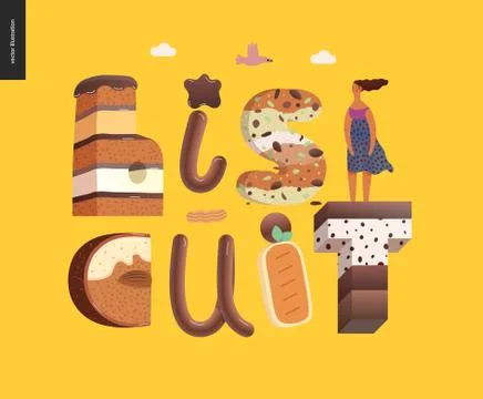 Dessert temptation font Stock Illustration