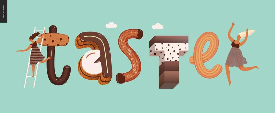 Dessert temptation font Stock Illustration