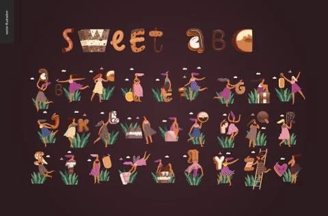 Dessert temptation font Stock Illustration