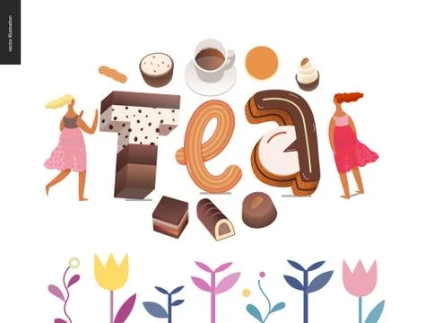 Dessert temptation font Stock Illustration