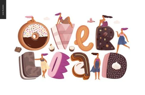 Dessert temptation font Stock Illustration