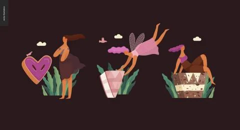 Dessert temptation font Stock Illustration