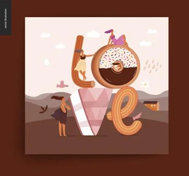 Dessert temptation font Stock Illustration