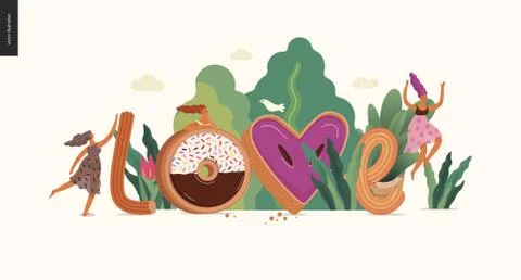 Dessert temptation font Stock Illustration