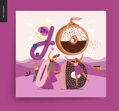 Dessert temptation font Stock Illustration